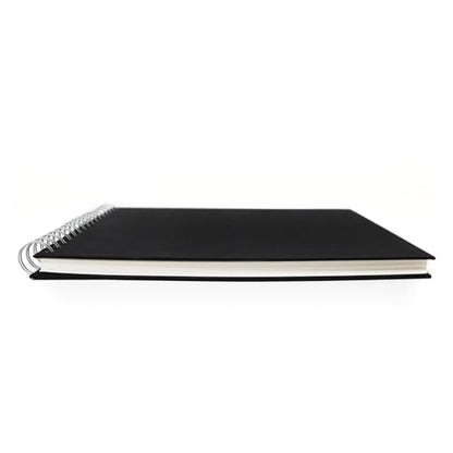 Artway Studio – Spiral Bound A3 Mixed Media Sketchbook – Landscape - 60 Sides/30 Pages of 240gsm Multimedia Paper – Black Hardback Sketchbook, White
