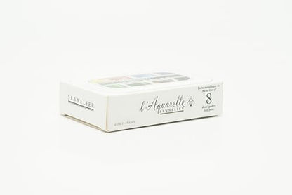 SENNELIER L'Aquarelle French Watercolor Paint, Aqua Mini Set of 8 Half Pans