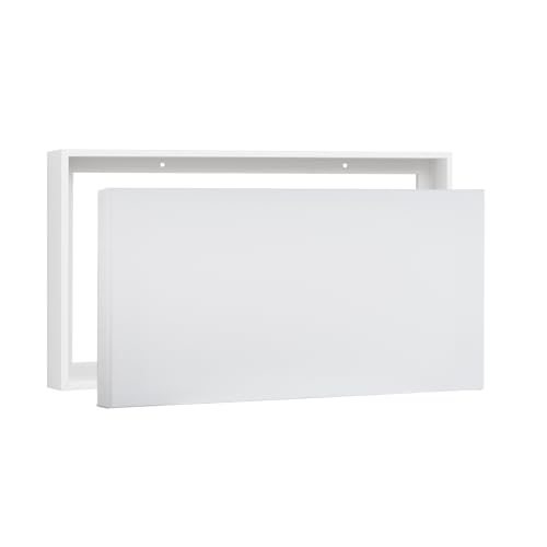 Pixy Canvas Value Pack of 8x12 Stretched Canvas 1-1/4 (1.25) inch deep and Floater Frame for Your Paintings/Artwork/Wall Art/Wall Decor (White, 8 x 12 inch, Landscape) - color: White, size: 8 x 12 inch