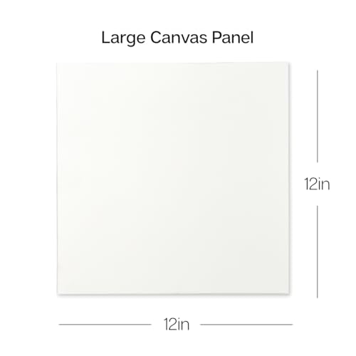 KINGART White Canvas Panel Set – Square, 12x12 Inch, 4-Pack – 100% Cotton, Pre-Primed Gesso Artist Boards for Acrylic, Oil, Sketching, & Mixed Media Painting - color: White, size: 12" x 12"