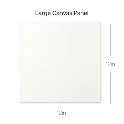 KINGART White Canvas Panel Set – Square, 12x12 Inch, 4-Pack – 100% Cotton, Pre-Primed Gesso Artist Boards for Acrylic, Oil, Sketching, & Mixed Media Painting - color: White, size: 12" x 12"