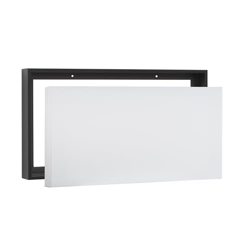 Pixy Canvas Value Pack of 8x10 Stretched Canvas 1-1/2 (1.5) inch deep and Floater Frame for Your Paintings/Artwork/Wall Art/Wall Decor (Black Stripe, 8 x 10 inch, Landscape) - color: Black Stripe, size: 8 x 10 inch