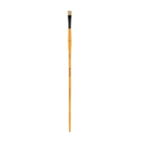 Mimik Hog Professional Synthetic Hog Bristle Paint Brush - Versatile Alternative to Natural Hog Hair Paint Brushes for Oil Painting, Acrylics, Inks, Dyes, Gouache, Watercolors & More- Bright # 12 - size: Bright # 12