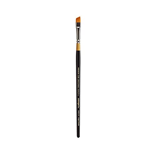 KINGART Premium Original Gold 9400-1/4 Angular Shader Series Artist Brush, Golden Taklon Synthetic Hair, Short Handle, for Acrylic, Watercolor, Oil and Gouache Painting, Size 1/4" - size: 1/4 inch (Single)