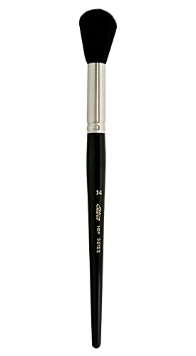 Silver Brush 5618S-14 Silver Mop Short Handle Blender Brush, Black, Round, Size 14 - size: Size 14