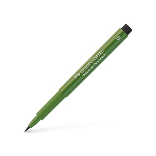 Faber-Castell Art & Graphic Pitt Artist Pen Brush India Ink Pen, Chromium Green Opaque, Single Pitt Pen, For Art, Craft, Drawing, Sketching, Home, School, University, Colouring - color: Chrome Oxide Green Fiery, size: 1 Count (Pack of 1)