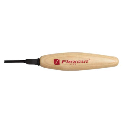 Flexcut Wood Carving Tools | Micro Parting Tool | 60 Degree 3mm | Razor Sharp 1095 High Carbon Steel Blade for Miniature & Fine Detail Work | Ergonomic Ash Hardwood Handle | MT37 | Made in the U.S.A. - size: 3mm 60 Degree Micro Parting Tool, style: 60 deg