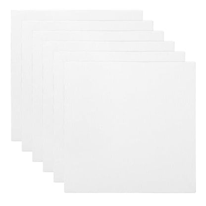 PATIKIL 10x10 Canvas Boards for Painting, 6 Pack 100% Cotton Square Triple Primed Stretched Blank Art Canvas Panel Bulk Thin for Acrylic, Oil, Tempera Paints, White - size: 10x10inch