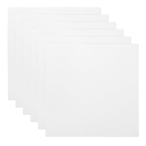 PATIKIL 12x12 Canvas Boards for Painting, 6 Pack 100% Cotton Square Triple Primed Stretched Blank Art Canvas Panel Bulk Thin for Acrylic, Oil, Tempera Paints, White - size: 12x12inch
