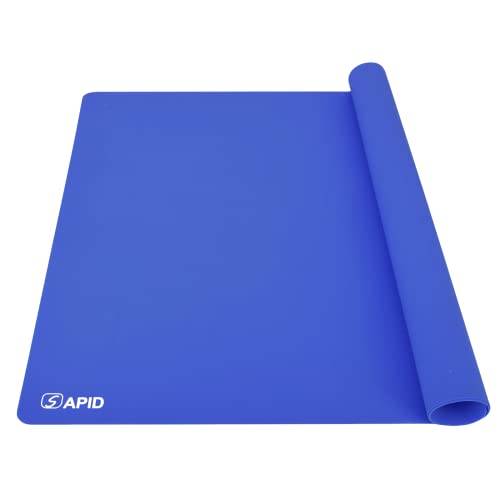 Sapid Extra Large Silicone Sheet for Crafts, Thick Silicone Jewelry Casting Mats, Nonstick Nonslip Silicon Mat for Epoxy Resin, Art Painting, Heat- Resistance Counter Mat (20"×27.9", Dark Blue) - color: Dark Blue, size: 27.9"L x 20"W