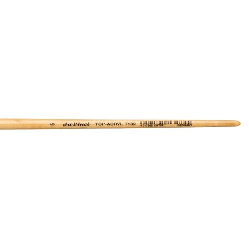 da Vinci Oil & Acrylic Series 7182 Top Acryl Paint Brush, Bright White Synthetic with Long Natural Polished Handle, Size 6 (7182-06) - size: Size 6, style: Bright White Long