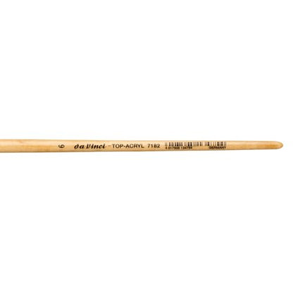 da Vinci Oil & Acrylic Series 7182 Top Acryl Paint Brush, Bright White Synthetic with Long Natural Polished Handle, Size 6 (7182-06) - size: Size 6, style: Bright White Long