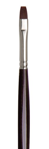da Vinci Oil & Acrylic Series 7385 Top Acryl Paint Brush, Bright Red/Brown Synthetic with Long Ergonomic Handle, Size 4 (7385-04) - size: Size 4, style: Bright Brown Long
