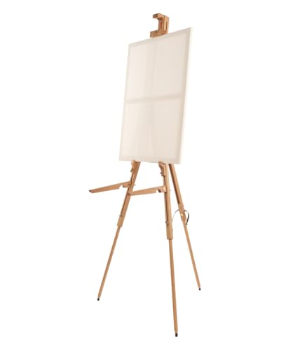 Mabef M/27 Field Easel, Lightweight Oiled Beech Wood Outdoor Easel with Adjustable Canvas Angle, Folding Shelf Brackets for Pastels, Up to 4 kg Load Capacity – Made in Italy - style: Compact,Portable