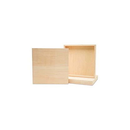 Square Wood Canvas 6 x 6 x 1-1/2 inch, Pack of 4 Unfinished Wood Frames, Blank Wooden Signs for Crafts & Home Decor, by Woodpeckers - size: 6 x 6 x 1-1/2 inch