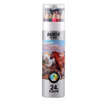 BaoKe Colored Pencils, Soft Core, 24 Count, Pack of 1, Multicolor