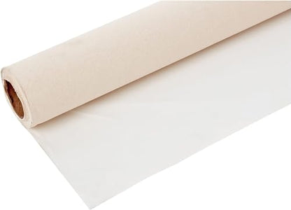 CanvasETC 7 oz 60"" Wide x 6 Yards Primed Cotton Canvas Roll - Double Primed, Acid-Free Gesso for Acrylic Painting, Perfect for Artists, Students, Muralists, DIY Frame Stretching, Medium, White