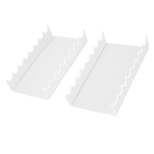 FILFEEL Clear Acrylic Makeup Brush Holder Horizontal Drying Rack with 8 Slots for Dual Ended Brushes Vanity 2 Pack