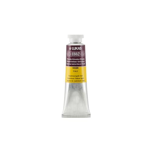 Lukas 1862 Professional German Oil Paint, Cadmium Yellow Light 37 mL - w/Beeswax & Non-Yellowing Sunflower Oil, Short Drying Time, Smooth, Outstanding Lightfastness - color: Cadmium Yellow Light, size: 1.25 Fl Oz (Pack of 1)