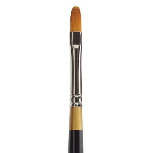KINGART Premium Original Gold 9500-6 Filbert Series Artist Brush, Golden Taklon Synthetic Hair, Short Handle, for Acrylic, Watercolor, Oil and Gouache Painting, Size 6 - size: Size 6