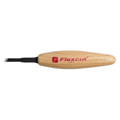 FLEXCUT Wood Carving Tools | Micro Skew, 3/16 Inch (5 mm) | Razor Sharp 1095 High Carbon Steel Cutting Blade | Ergonomic Ash Hardwood Handle | MT17 | Made in the U.S.A. - size: 5mm Micro Skew