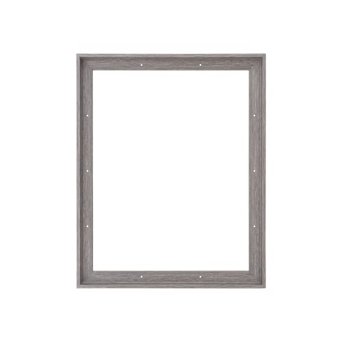 Combo Pack: Floater Frame + 9x12 inch Stretched Canvas for Painting, 1-3/8" Thick Frame + 3/4" Deep Blank Canvas with 12oz Primed 100% Cotton Canvas Fabric (Rustic Gray, 9 x 12 inch) - color: Rustic Gray, size: 9 x 12 inch
