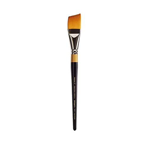 KINGART Premium Original Gold 9400-1 Angular Shader Series Artist Brush, Golden Taklon Synthetic Hair, Short Handle, for Acrylic, Watercolor, Oil and Gouache Painting, Size 1" - size: 1 inch (Single)