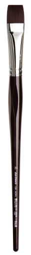 da Vinci Oil & Acrylic Series 7385 Top Acryl Paint Brush, Bright Red/Brown Synthetic with Long Ergonomic Handle, Size 16 (7385-24) - size: Size 16, style: Bright Brown Long