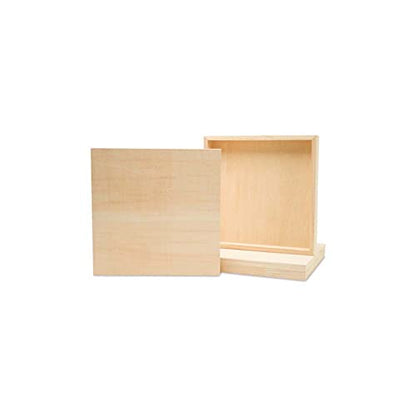 Square Wood Canvas 8 x 8 x 1-1/2 inch, Pack of 4 Unfinished Wood Frames, Blank Wooden Signs for Crafts & Home Decor, by Woodpeckers - size: 8 x 8 x 1-1/2 inch