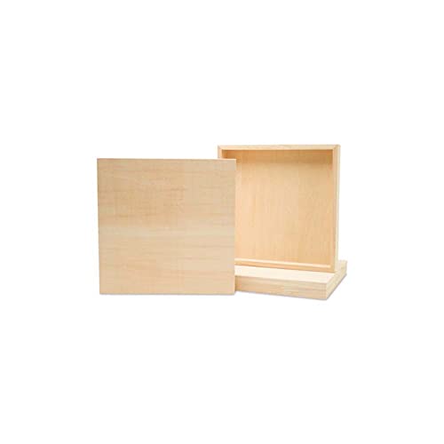 Square Wood Canvas 8 x 8 x 1-1/2 inch, Pack of 4 Unfinished Wood Frames, Blank Wooden Signs for Crafts & Home Decor, by Woodpeckers - size: 8 x 8 x 1-1/2 inch
