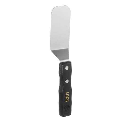 HARFINGTON No.5207 Painting Palette Knife Stainless Steel Flat Large Spatula Pallet Knife Metal Scraper with Wood Handle for Oil Acrylic Paint Canvas Color Mixing Spreading