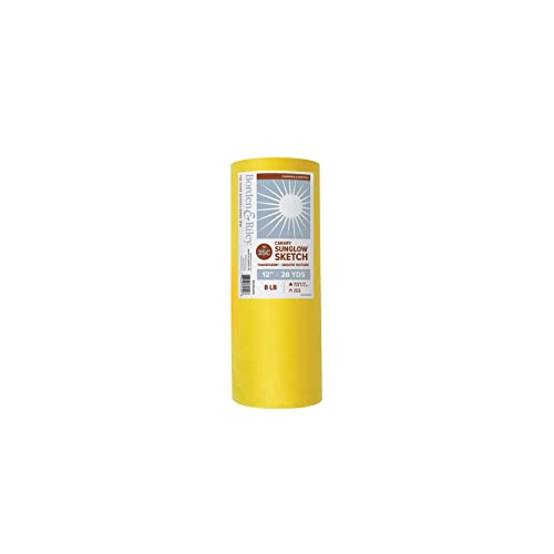 Borden & Riley 12" x 20 Yards #35C Sun-Glo Thumbnail Sketch Paper, 8 lb, Canary Yellow, 1 Roll Each (35CR122000) - color: Canary Yellow, size: 12" x 20 Yards