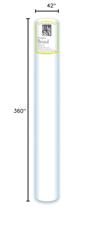 Strathmore (345-43 300 Series Bristol Roll, Vellum Surface , White , 42 in x 10 yard - color: Vellum, size: 42 X 360 Inches, style: Tape Binding