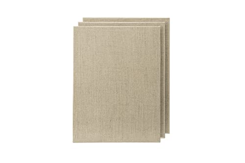 Senso Clear Primed Linen Panels - 3x3-3 Pack of Panels for Painting Oils, Acrylics, Pastels and More - size: 3x3"