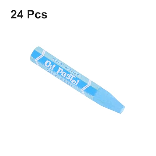 YOKIVE 24Pcs Soft Oil Pastels, Bright Colors Creamy Pastels Stick, Great for Artists Beginners Coloring Sketching (Sky Blue, 2.87x0.43 Inch) - color: Sky Blue