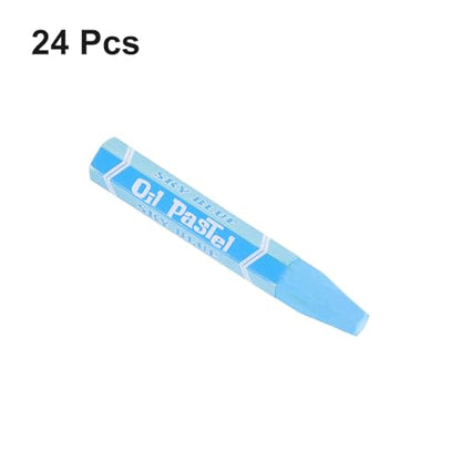 YOKIVE 24Pcs Soft Oil Pastels, Bright Colors Creamy Pastels Stick, Great for Artists Beginners Coloring Sketching (Sky Blue, 2.87x0.43 Inch) - color: Sky Blue