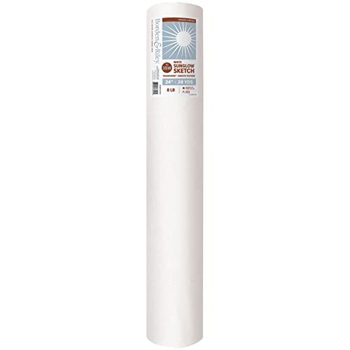 Borden & Riley 24" x 20 Yards #35W Sun-Glo Thumbnail Sketch Paper, 8 lb, White, 1 Roll Each