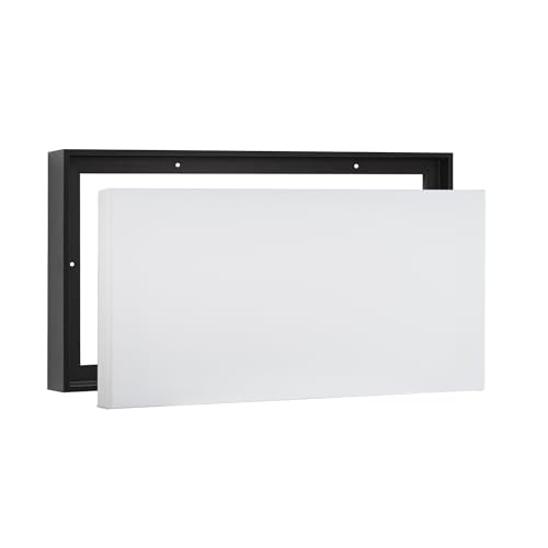 PIXY CANVAS Value Pack of 8x10 Stretched Canvas 1-1/2 (1.5) inch deep and Floater Frame for Your Paintings/Artwork/Wall Art/Wall Decor (Black Oak, 8 x 10 inch, Landscape) - color: Black Oak, size: 8 x 10 inch