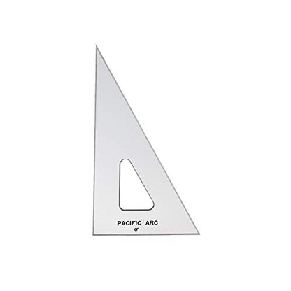Pacific Arc Drafting Triangle, 6-inch, 30/60/90 Degrees, w/Inking Edge, Topaz - color: Topaz, size: 6-in, 30/60/90 degrees