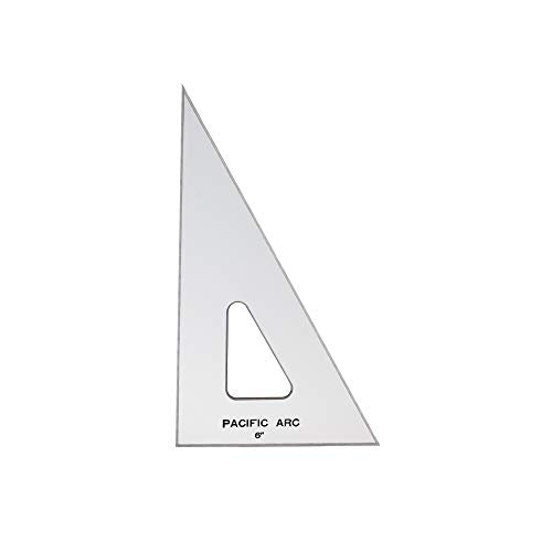 Pacific Arc Drafting Triangle, 6-inch, 30/60/90 Degrees, w/Inking Edge, Topaz - color: Topaz, size: 6-in, 30/60/90 degrees