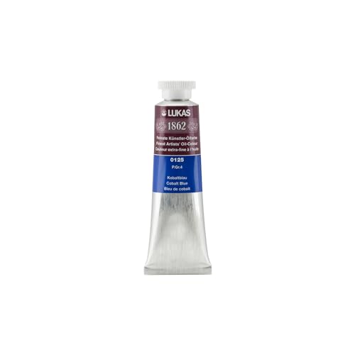 Lukas 1862 Professional German Oil Paint, Colbalt Blue 37 mL - w/Beeswax & Non-Yellowing Sunflower Oil, Short Drying Time, Smooth, Outstanding Lightfastness - color: Colbalt Blue, size: 1.25 Fl Oz (Pack of 1)
