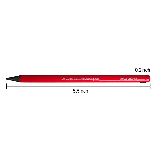 Woodless Graphite Pencil 6 Pack Set, HB, 2B, 4B, 6B, 8B, EE for Sketching, Drawing, Coloring and Shading, Gift for Artist, Hobbyist, Beginner