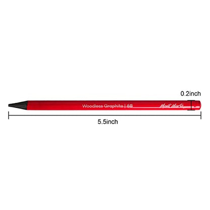 Woodless Graphite Pencil 6 Pack Set, HB, 2B, 4B, 6B, 8B, EE for Sketching, Drawing, Coloring and Shading, Gift for Artist, Hobbyist, Beginner