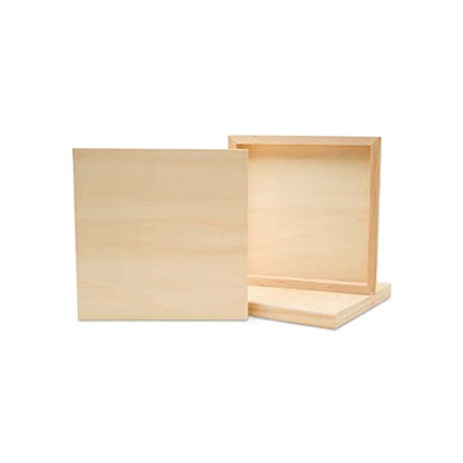 Small Square Wood Canvas 6 x 6 x 3/4-inch, Pack of 4 Unfinished Wood Frames, Blank Wooden Signs for Crafts & Home Decor, by Woodpeckers - size: 6 x 6