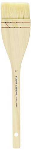 Winsor & Newton 5245250 Hake Wide Flat Wood 2-1/2" Handle Brush - size: 2½ inch, style: Hake Wide Flat