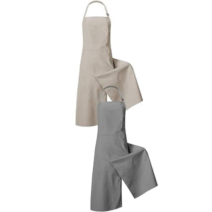 Baoblaze Waterproof Apron Heavy Duty Canvas Workwear Artist Smock Adjustable Neck Strap Split Leg Design Multiple Pockets Suitable for Pottery Art, Khaki-gray