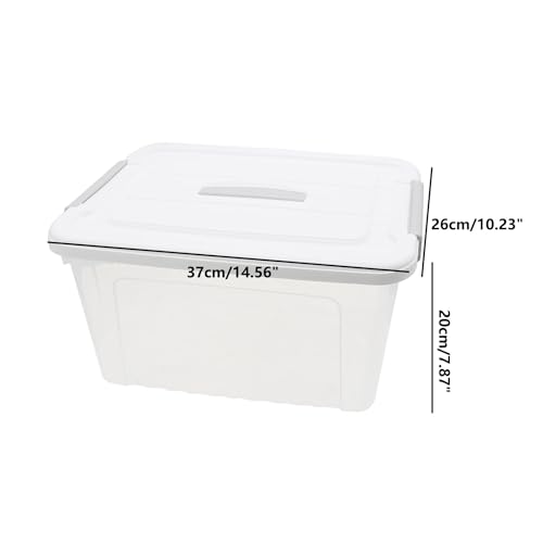 Plastic Bin with Lid, 1PCS Transparent Storage Box Office Container with Lids Platic Hangers Office Storage Bins Clothes Hangers Wardrobe Sundries Organizer - size: 37*26*20cm/14.56*10.23*7.87"