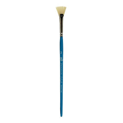 Princeton Select Artiste Bristle Fan Brush, Synthetic, Short Handle, Size 2, 1 Count - color: Princeton Blue, size: Size 2