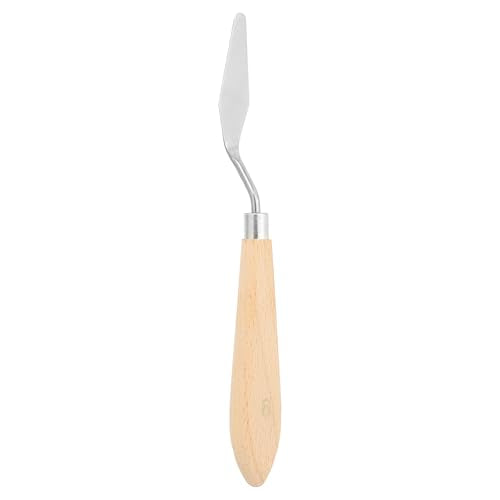 PATIKIL Art Spatula, No.6 15mm Stainless Steel Flexible Palette Knife Painting Knife Painting Spatula Oil Painting Mixing Scraper with Wood Handle for Canvas Acrylic Painting, Brown - style: No.6