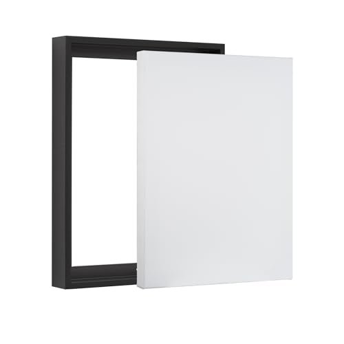 Pixy Canvas Value Pack of 11x17 Stretched Canvas 1-1/2 (1.5) inch deep and Floater Frame for Your Paintings/Artwork/Wall Art/Wall Decor (Black Stripe, 11 x 17 inch, Portrait) - color: Black Stripe, size: 11 x 17 inch